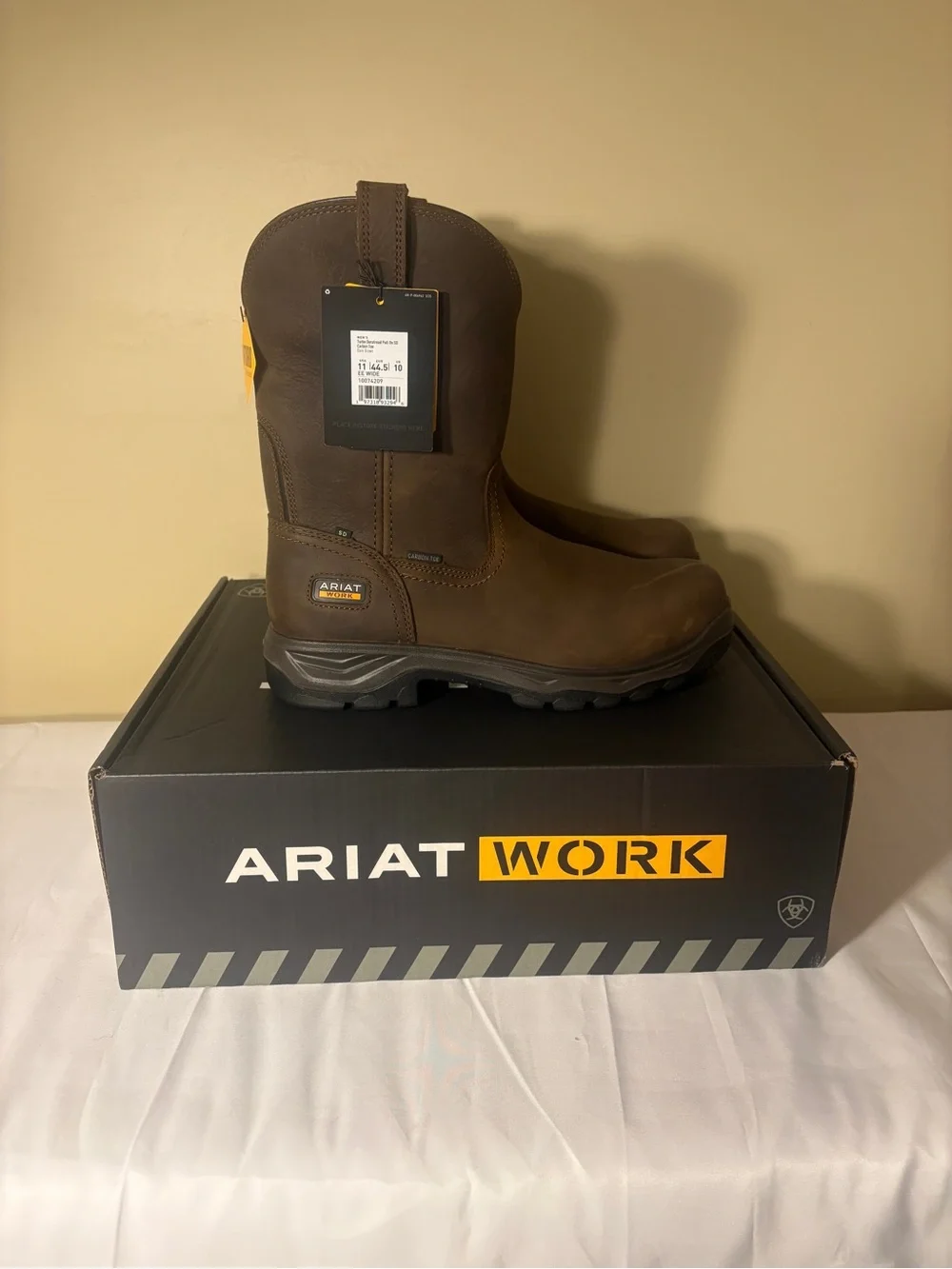 Brand New Ariat Wellington Brown Carbon Fiber Toe Cap Work Boot